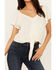 Image #3 - Idyllwind Women's Tern Flutter Sleeve Tie Front Top, Ivory, hi-res