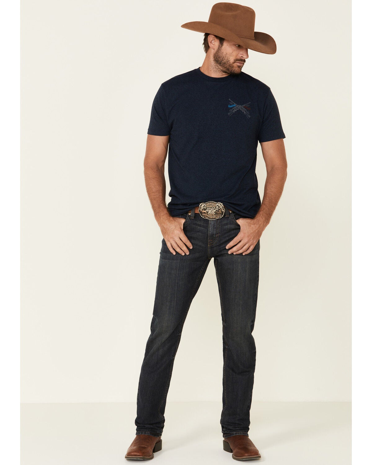 Cody James Men's Barn Sour Wash Jackson Slim Straight Stretch Denim Jeans, Blue, hi-res
