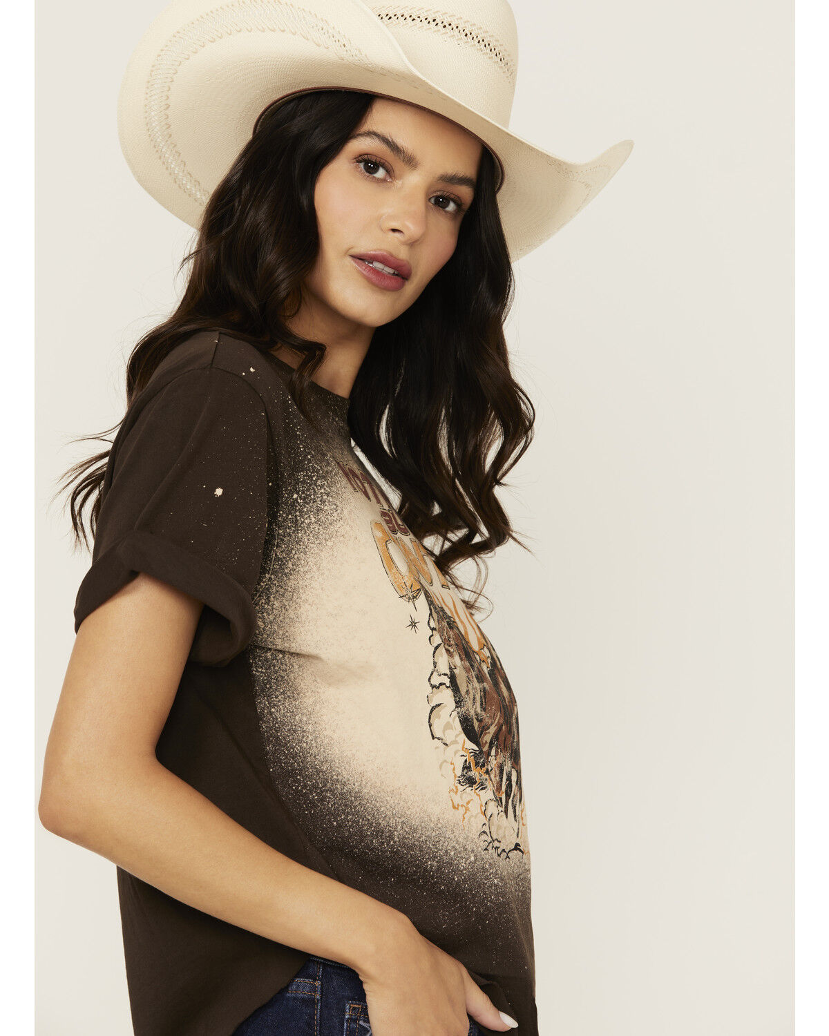 Image #2 - Shyanne Women's Nothing But Country Short Sleeve Graphic Tee, Dark Brown, hi-res