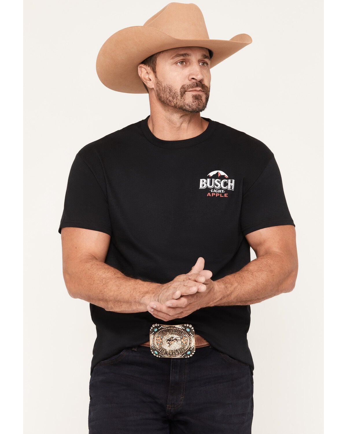 Image #2 - Coors Men's Busch How About Them Apples Short Sleeve Graphic T-Shirt, Black, hi-res