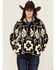 Image #2 - Ariat Women's Berber Southwestern Print Sherpa Pullover, Black, hi-res