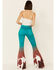 Image #2 - Ranch Dress'n Women's Jade Cowhide Print Super Flare Jeans, Jade, hi-res