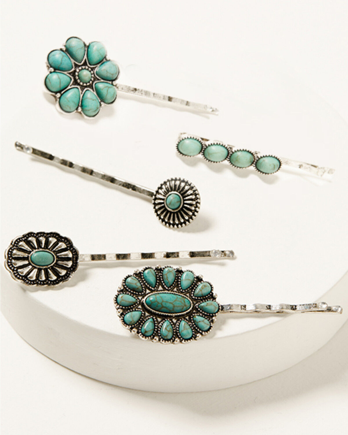 Image #2 - Shyanne Women's Concho Bobby Pins - 5 Piece, Silver, hi-res