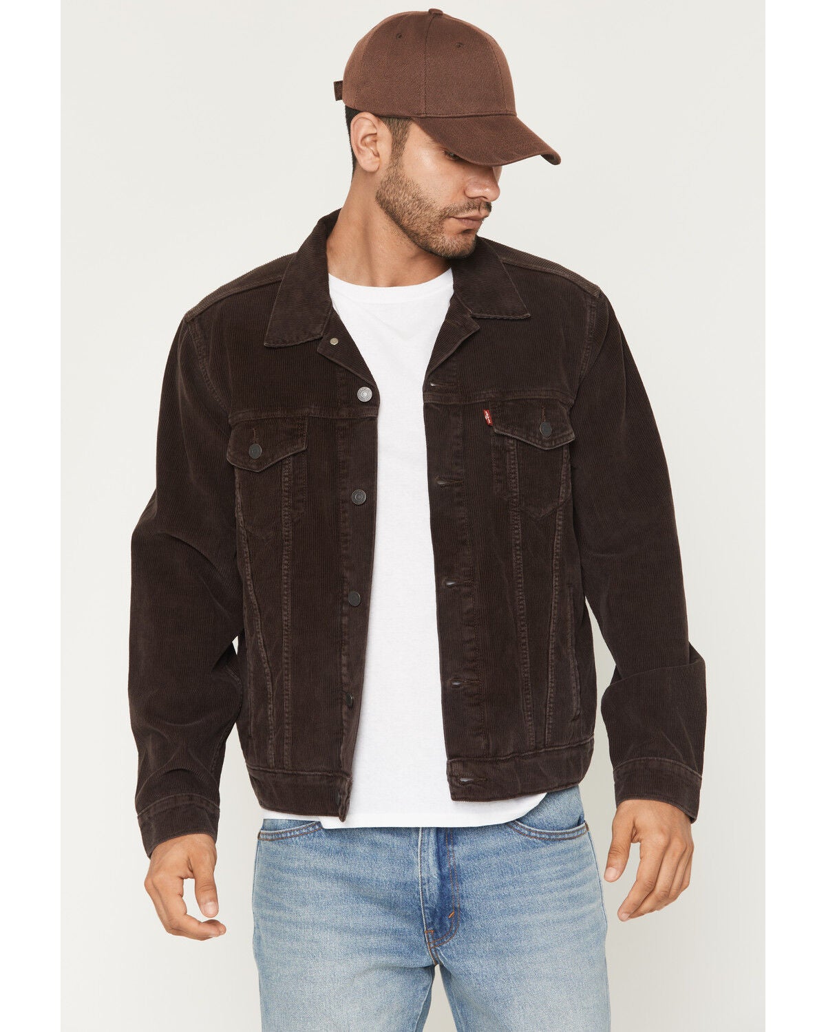 Levi's Men's Corduroy Button-Down Trucker Jacket, Brown, hi-res