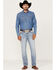 Image #1 - Cody James Men's Fandango Light Medium Wash Stretch Slim Straight Jeans, Light Medium Wash, hi-res