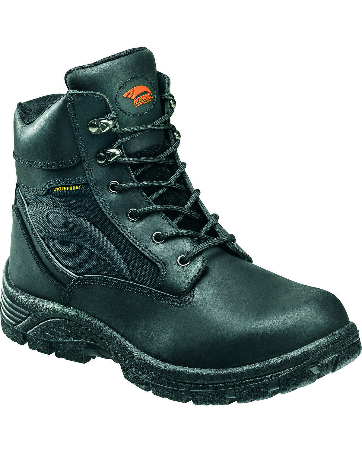 Image #1 - Avenger Men's Waterproof 6" Lace-Up Work Boots - Round Toe, , hi-res