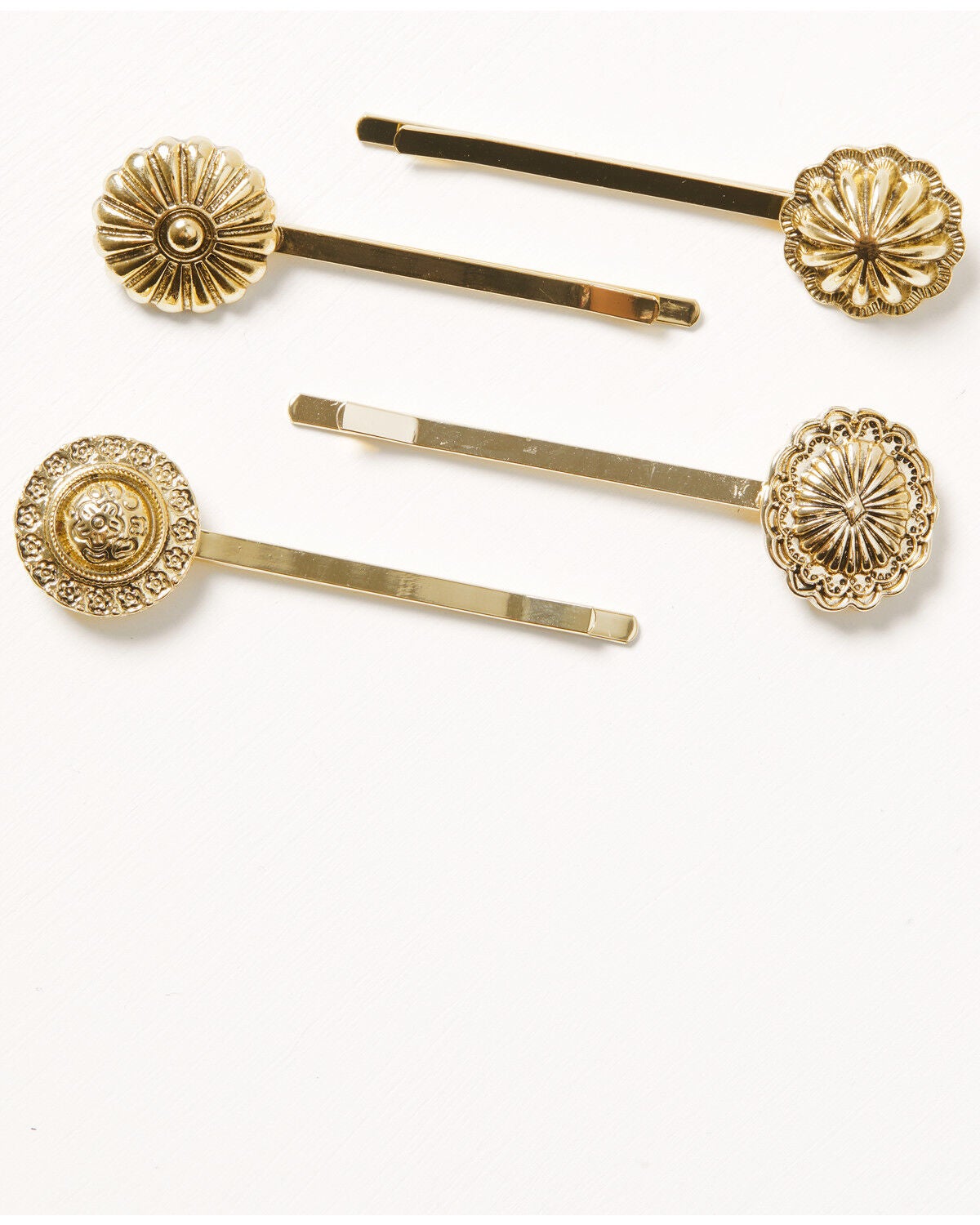 Shyanne Women's Western Muse Concho Bobby Pin Set - 4 Piece, Gold, hi-res