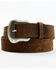 Image #1 - Cody James Men's Floral Embossed Leather Belt, Brown, hi-res