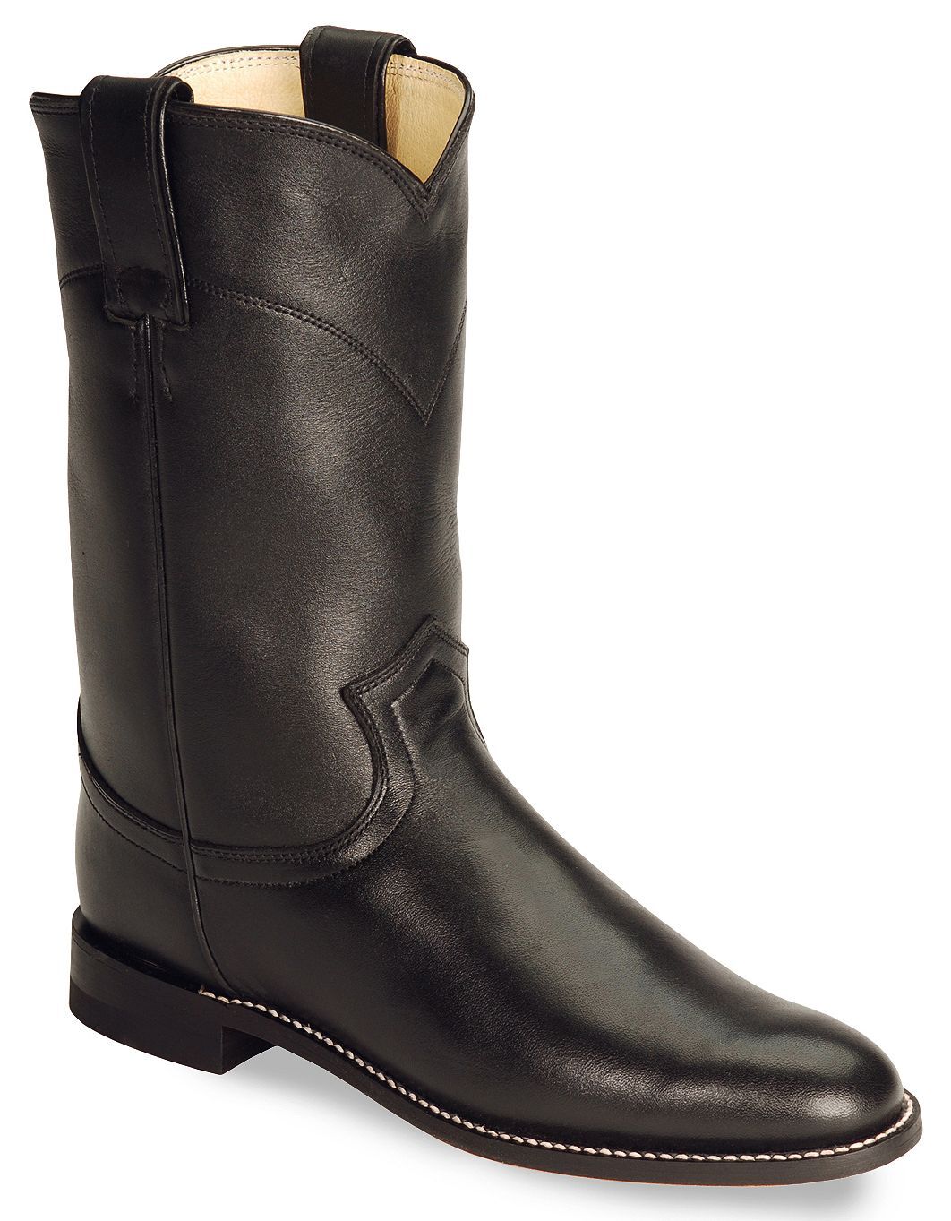 justin black leather boots