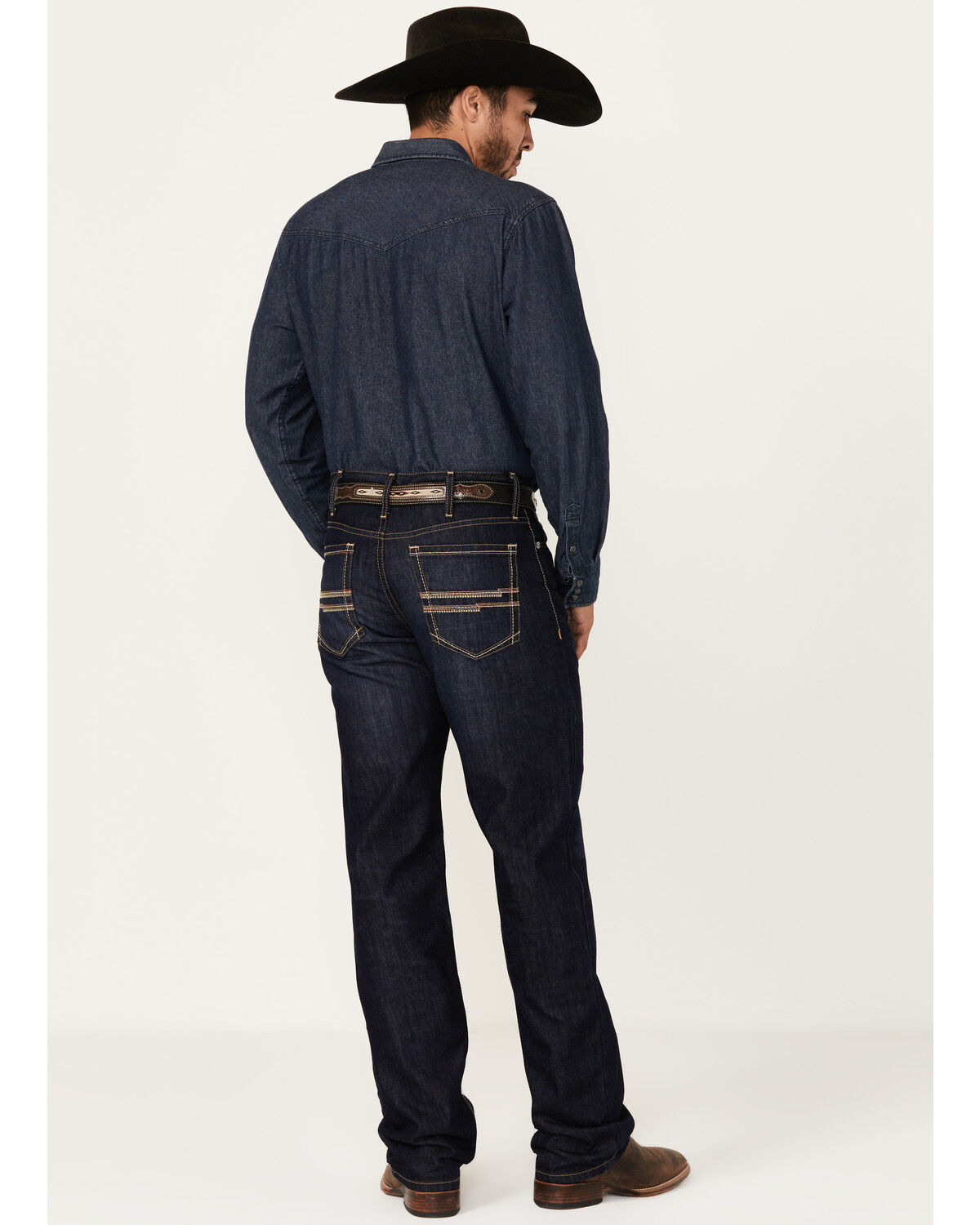 Image #3 - Cinch Men's White Label Dark Wash Relaxed Straight Rigid Denim Jeans, Indigo, hi-res