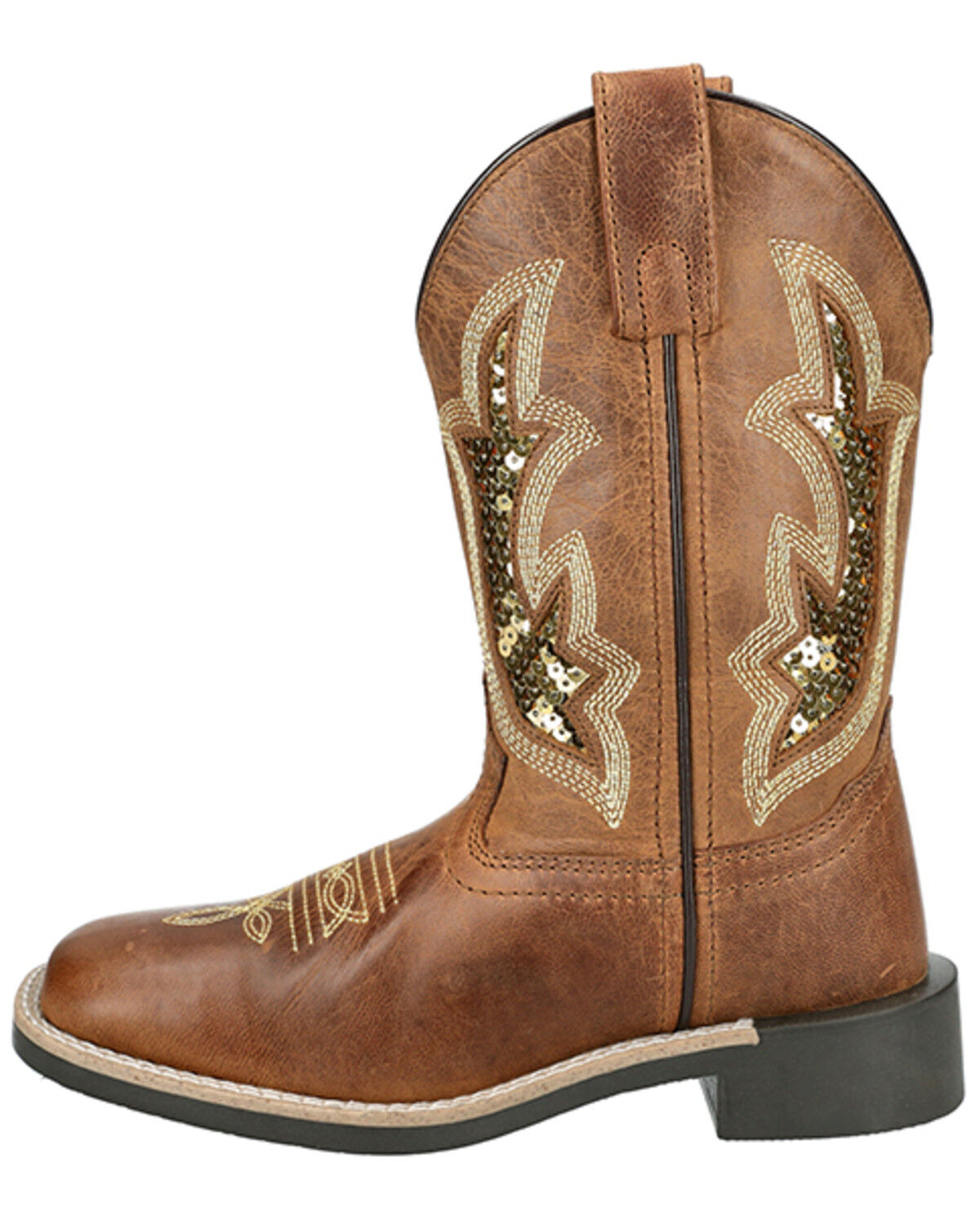 Image #3 - Smoky Mountain Girls' Nevada Western Boots - Broad Square Toe, Brown, hi-res