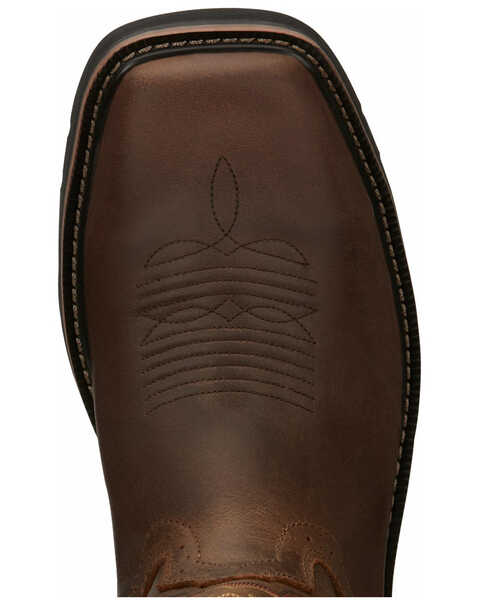 Image #6 - Justin Men's Driller Western Work Boots - Steel Toe, Tan, hi-res