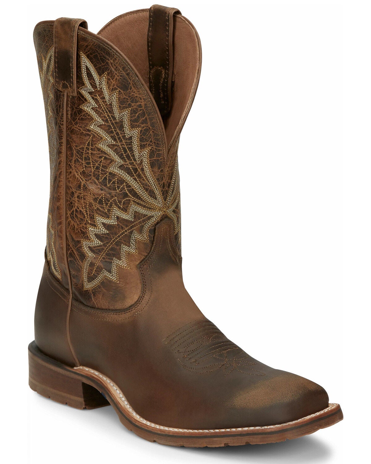 Tony Lama Men's Bowie Oak Western Boots - Broad Square Toe, Brown, hi-res