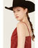 Image #2 - Rock & Roll Denim Women's Medallion Print Lurex Fringe Tank, Red, hi-res