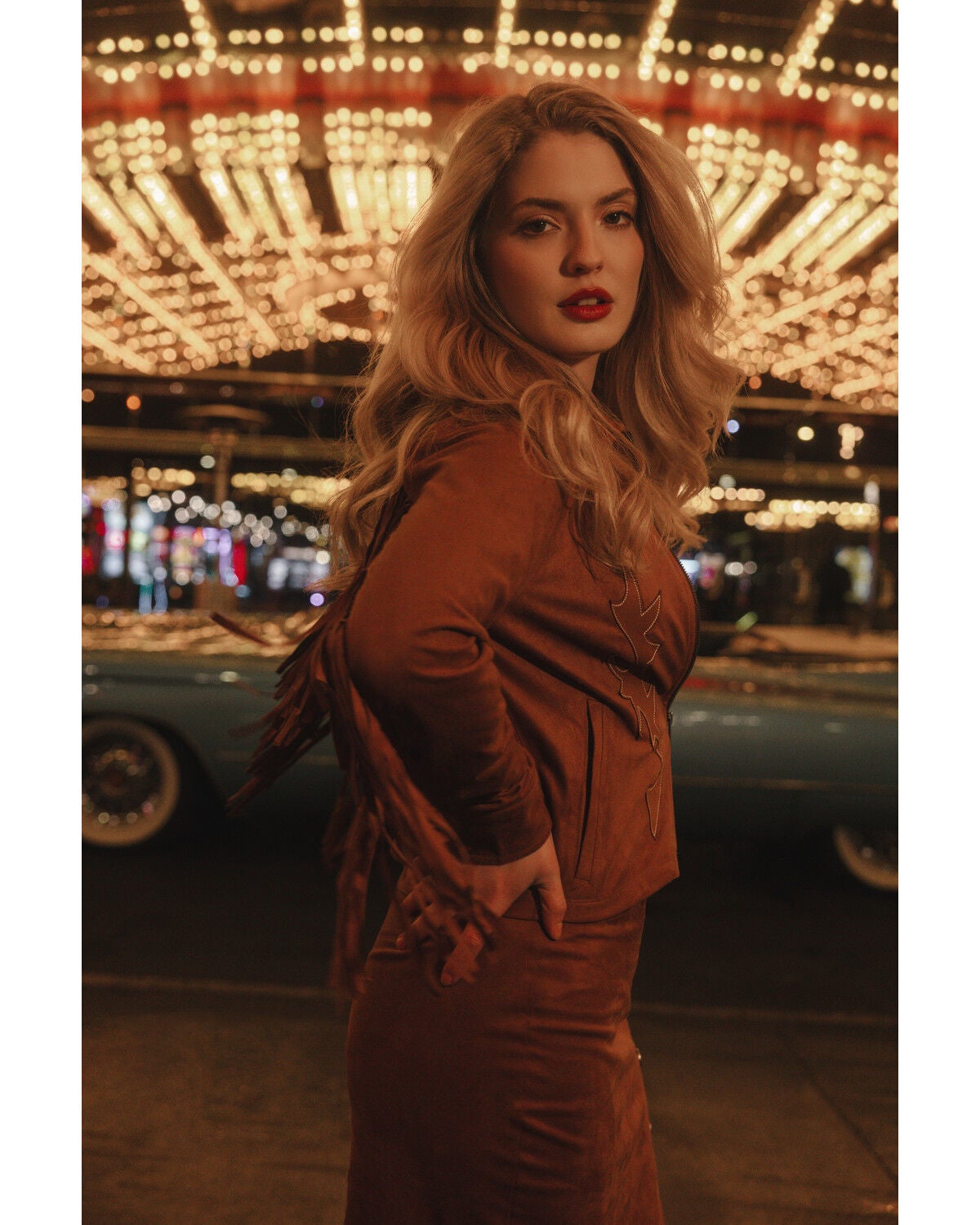 Image #3 - Idyllwind Women's Juniper Faux Suede Boot Stitched Fringe Zip-Up Jacket, Caramel, hi-res