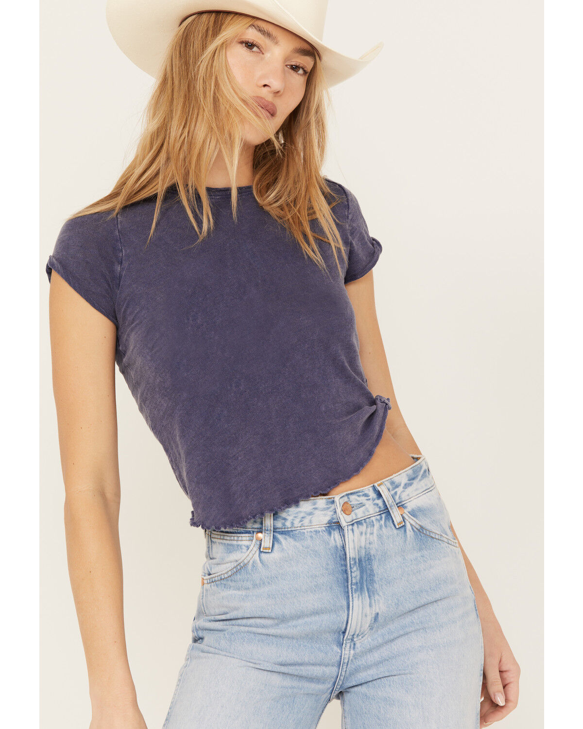 Image #1 - Free People Women's Be My Baby Tee, Blue, hi-res