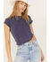 Image #1 - Free People Women's Be My Baby Tee, Blue, hi-res