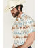 Image #2 - RANK 45® Men's Everglades Southwestern Print Short Sleeve Snap Performance Western Shirt, Ivory, hi-res