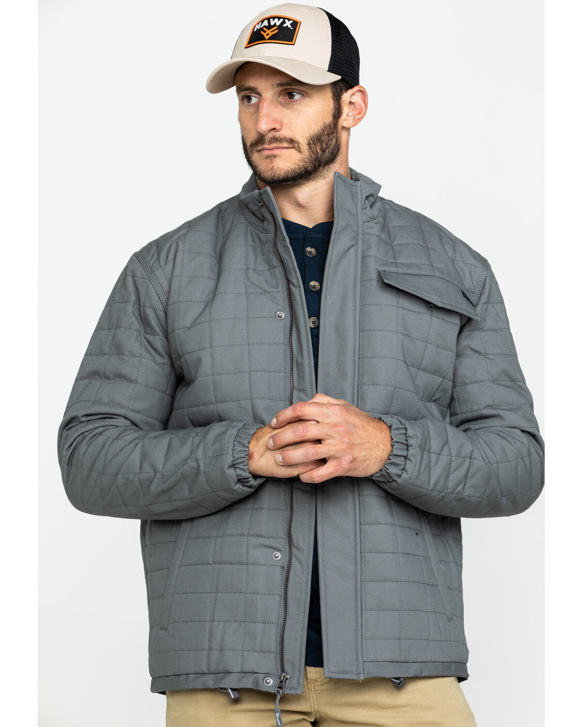 Image #1 - Wrangler Men's Chore Quilted Jacket, Slate, hi-res