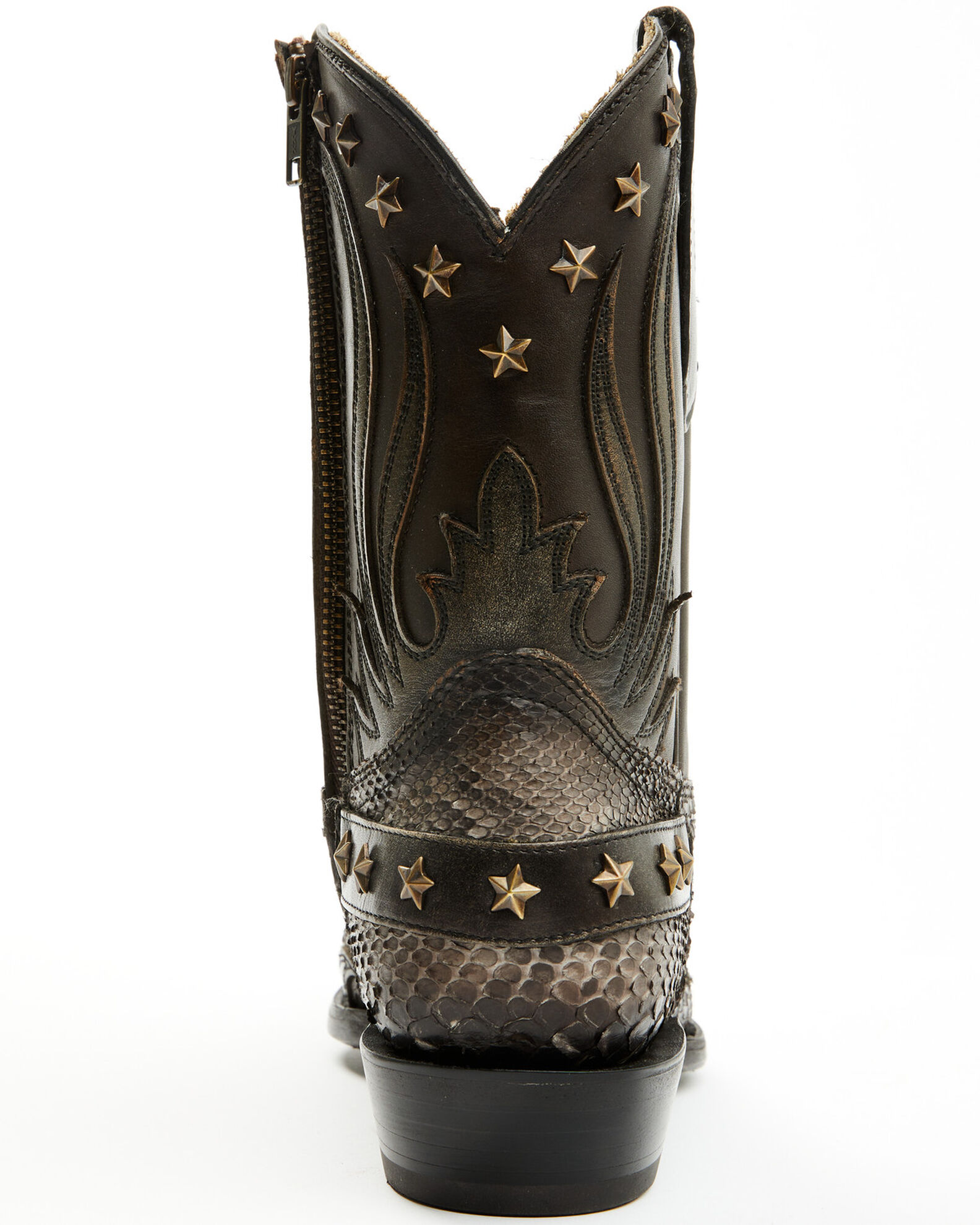 Image #5 - Corral Men's Exotic Python Overlay Short Western Boots - Snip Toe, Natural, hi-res