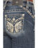 Image #2 - Miss Me Women's Medium Wash Mid Rise Wing Pocket 32" Bootcut Stretch Denim Jeans, Medium Wash, hi-res