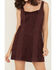 Image #3 - Shyanne Women's Faux Suede Lace Tank Mini Dress, Brown, hi-res