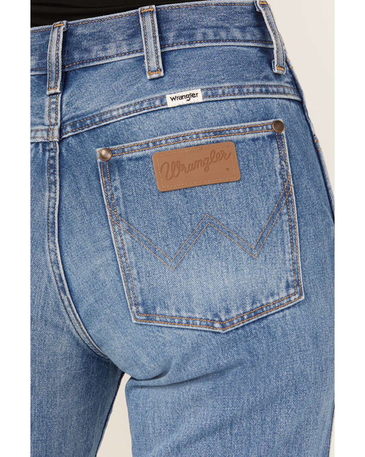 Image #4 - Wrangler Women's Medium Wash Bandit Wrancher Mid Rise Bootcut Denim Jeans, Medium Wash, hi-res