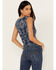 Image #4 - Idyllwind Women's Linmar Printed Button-Down Tank, Steel Blue, hi-res