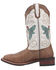 Image #3 - Laredo Women's 11" Hummingbird Embroidered Studded Western Performance Boots - Broad Square Toe, White, hi-res