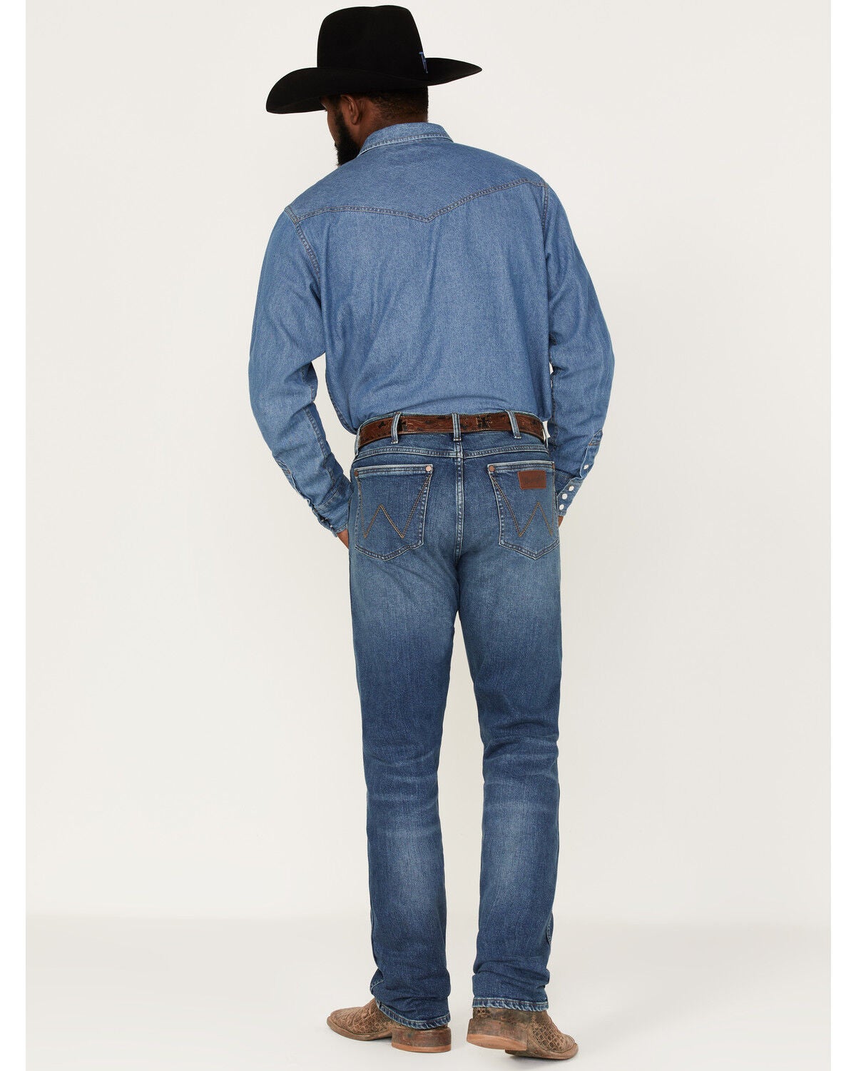Image #3 - Wrangler Retro Men's Ferris Medium Wash Stretch Slim Straight Jeans, Medium Wash, hi-res