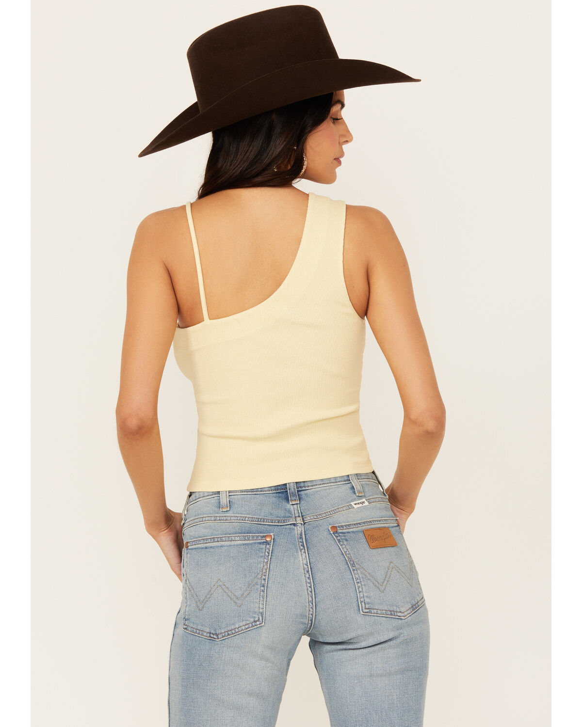 Image #4 - People of Leisure Women's Hollie One Shoulder Tank, Cream, hi-res