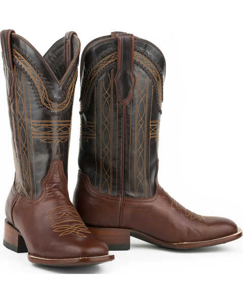 Stetson Men's Brown Goat Vamp Western Boots - Square Toe , Brown, hi-res