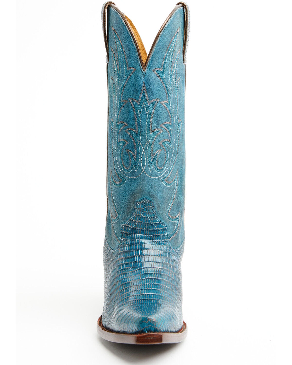 Image #4 - Shyanne Women's Ryanne Exotic Lizard Western Boots - Snip Toe, Blue, hi-res