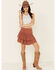Free People Women's Ruffles In The Sand Skirt, Rust Copper, hi-res