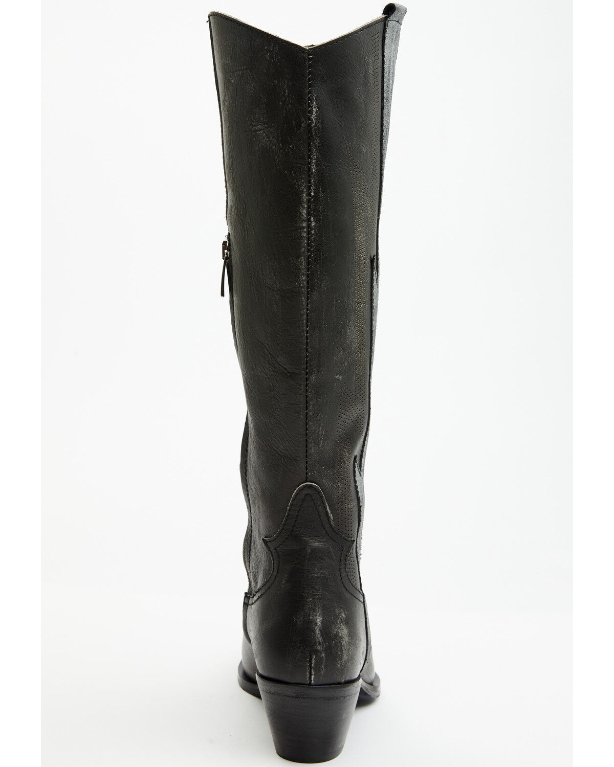 Image #5 - Italian Cowboy Women's Bolt Overlay Tall Western Boots - Snip Toe, Dark Grey, hi-res