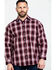 Image #1 - Tuf Cooper Men's Stretch Ombre Plaid Long Sleeve Western Shirt, Rust Copper, hi-res