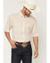Image #1 - George Strait by Wrangler Men's Geo Print Short Sleeve Button-Down Stretch Western Shirt, Tan, hi-res