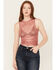 Image #1 - Rock & Roll Denim Women's Paisley Print Mesh Tank, Pink, hi-res