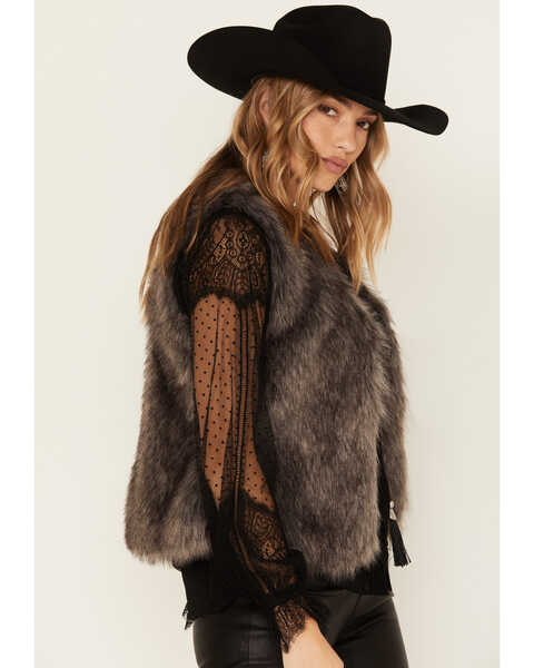 Image #2 - Shyanne Women's Faux Fur Vest, Ash, hi-res