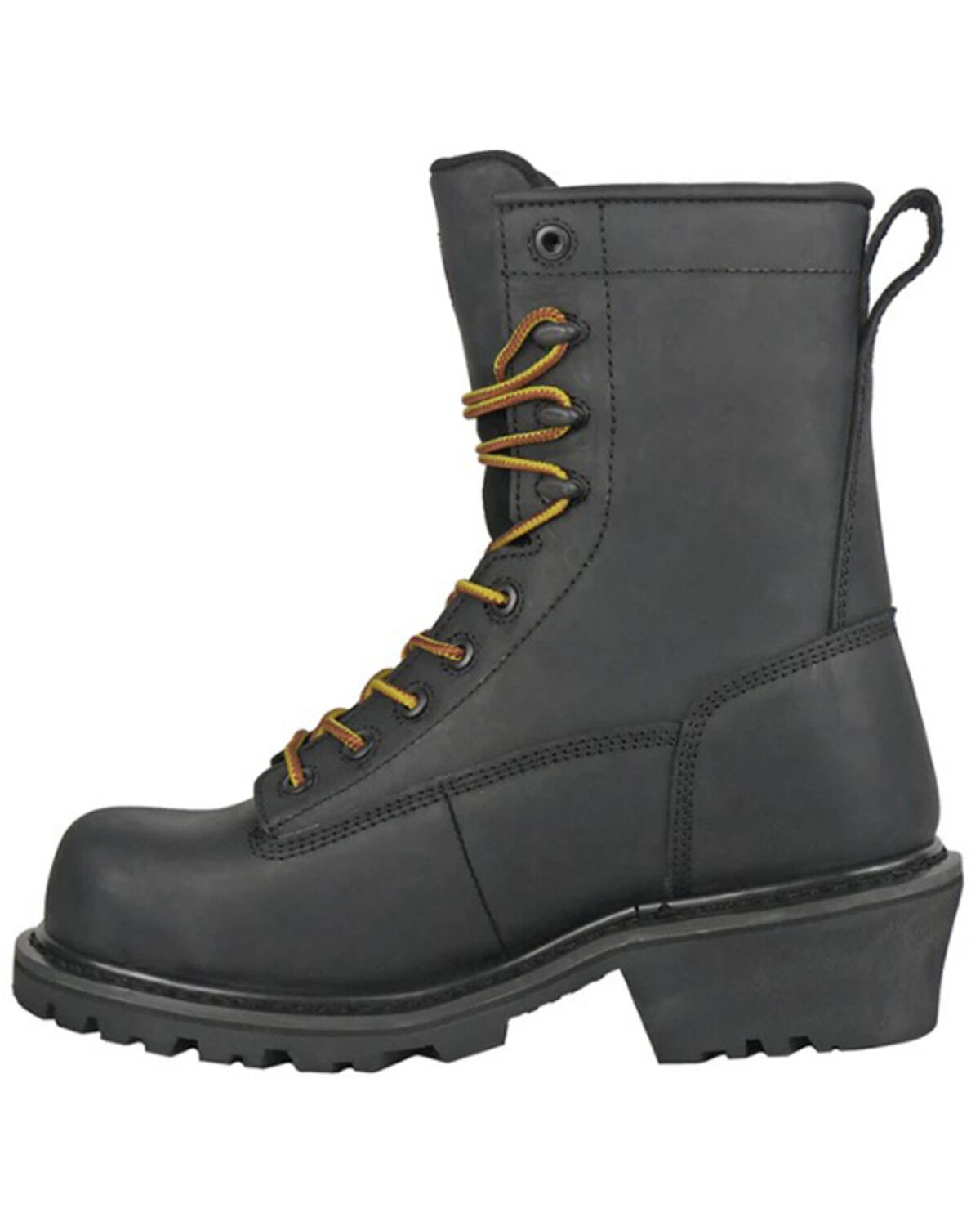 Image #3 - Hoss Men's 8" Cross Cut Waterproof Logger Work Boots - Composite Toe, Black, hi-res