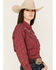 Image #2 - Ely Walker Women's Long Sleeve Paisley Print Western Pearl Snap Shirt, Red, hi-res