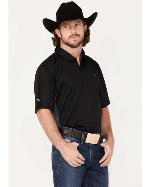 Image #2 - RANK 45® Men's Renegade Performance Short Sleeve Polo Shirt , Black, hi-res