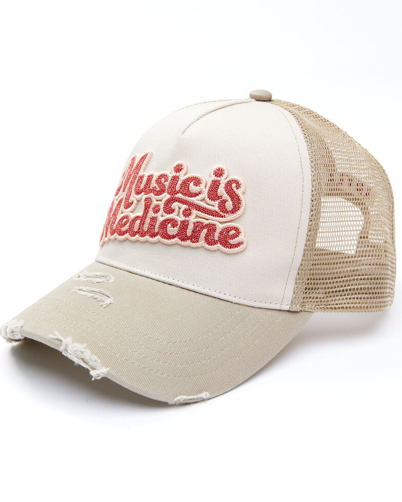 Idyllwind Women's Music Is Medicine Mesh-Back Ball Cap , White, hi-res