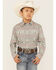 Image #1 - Roper Boys' Southwestern Stripe Print Long Sleeve Snap Western Shirt, Grey, hi-res