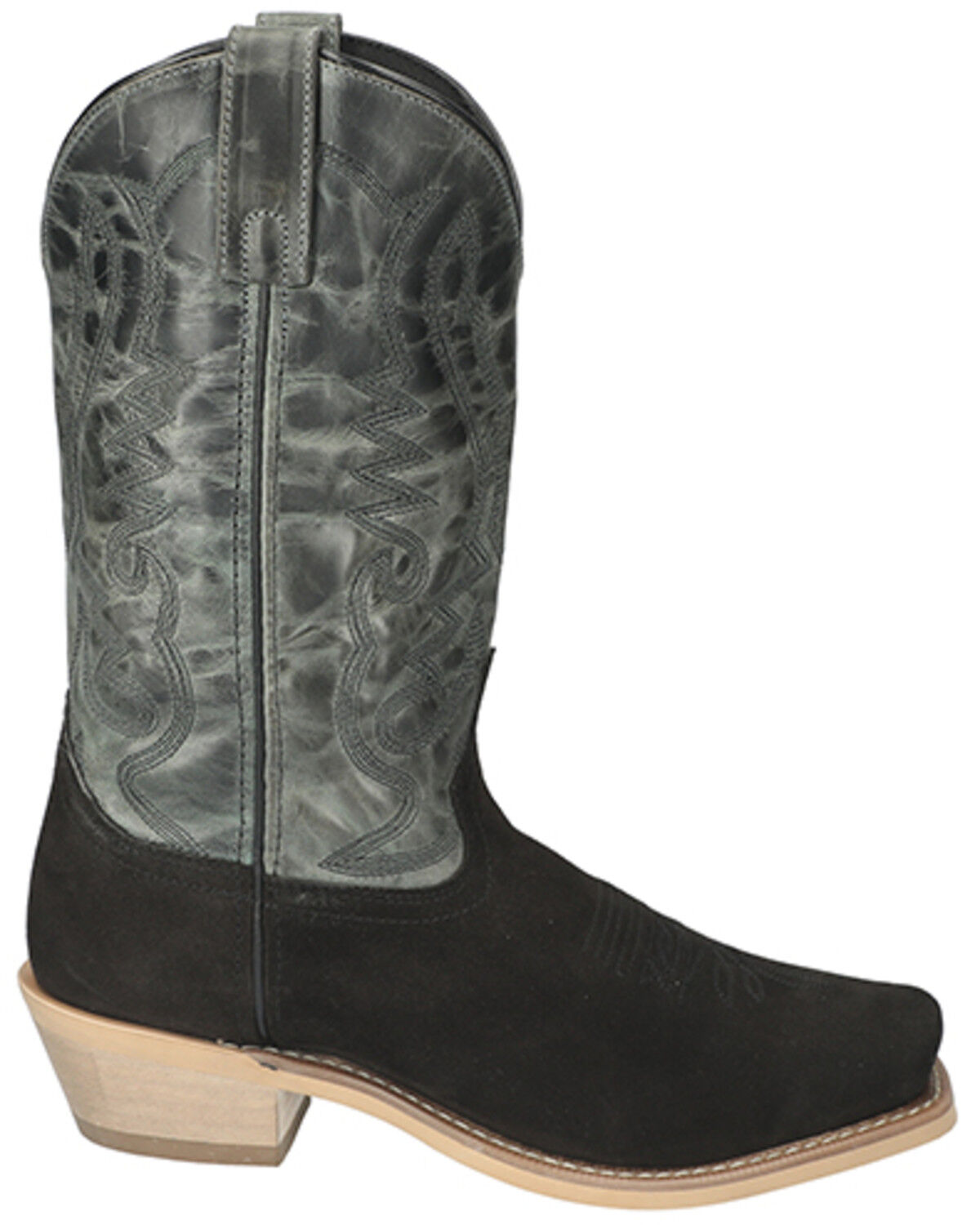 Image #2 - Smoky Mountain Men's Santa Fe Performance Western Boots - Square Toe, Black, hi-res