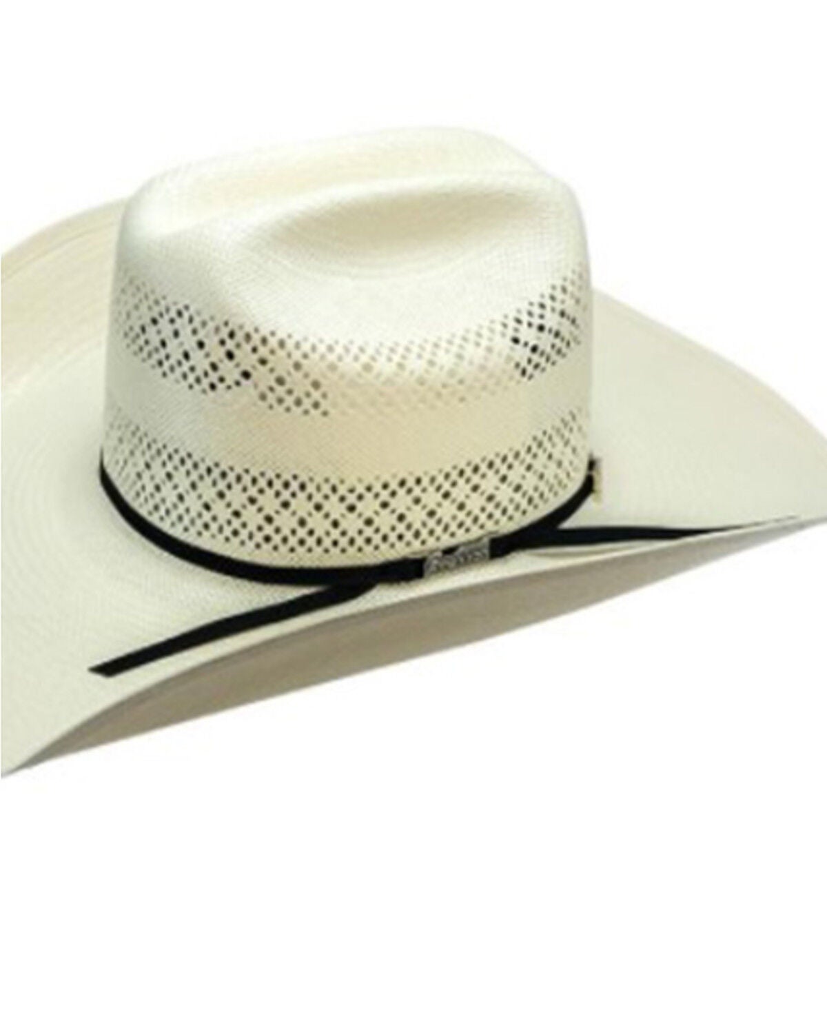 Natural Vented Crown Straw Western Hat 