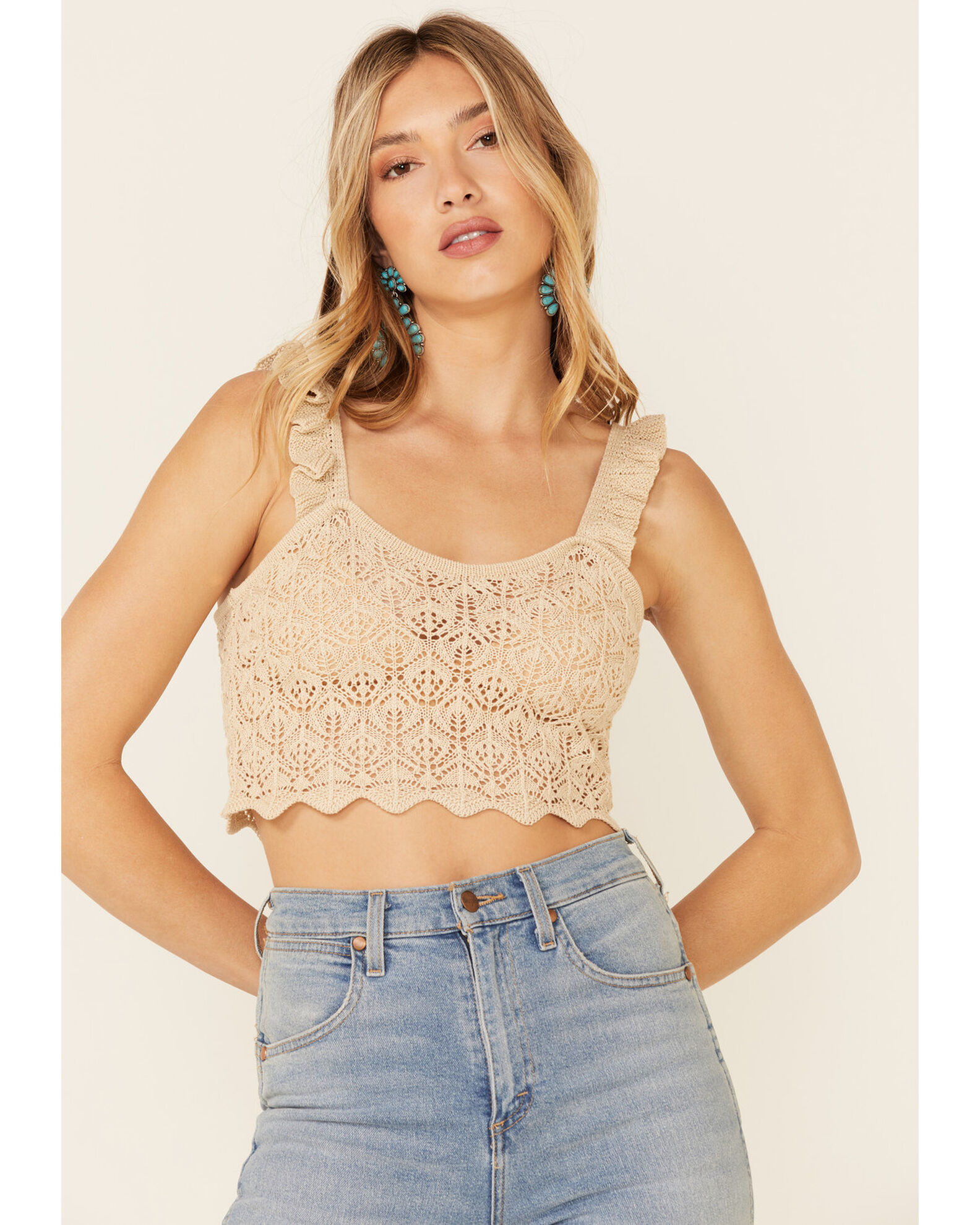 Knit crop sales tank top