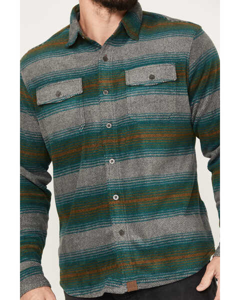 Image #3 - Dakota Grizzly Men's Bowie Button Down Long Sleeve Striped Western Fleece Shirt, Green, hi-res
