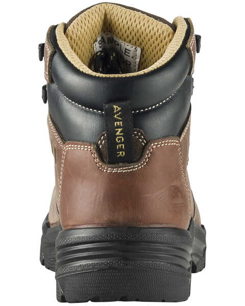 Image #4 - Avenger Women's Foundations Waterproof Work Boots - Composite Toe, Brown, hi-res