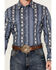 Image #3 - Wrangler Men's Checotah Southwestern Striped Print Long Sleeve Pearl Snap Western Shirt, Blue, hi-res